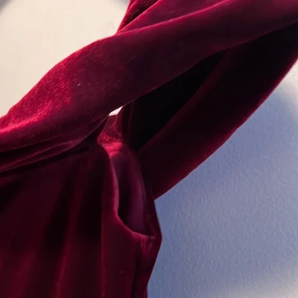 BHLDN Edison Red Velvet Dress Size 0 NWT